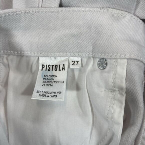 Pistola Womens Size 27 White Denim Distressed High Rise Straight Leg Jeans‎ - Picture 5 of 8